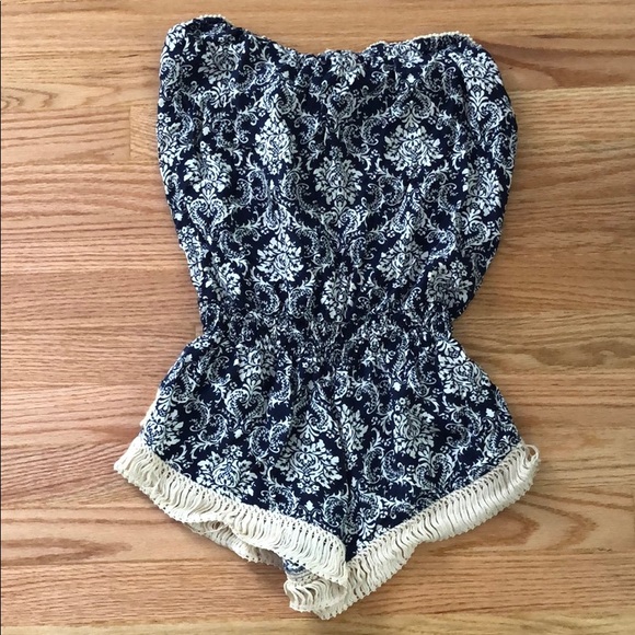 Strapless patterned romper - Picture 2 of 2